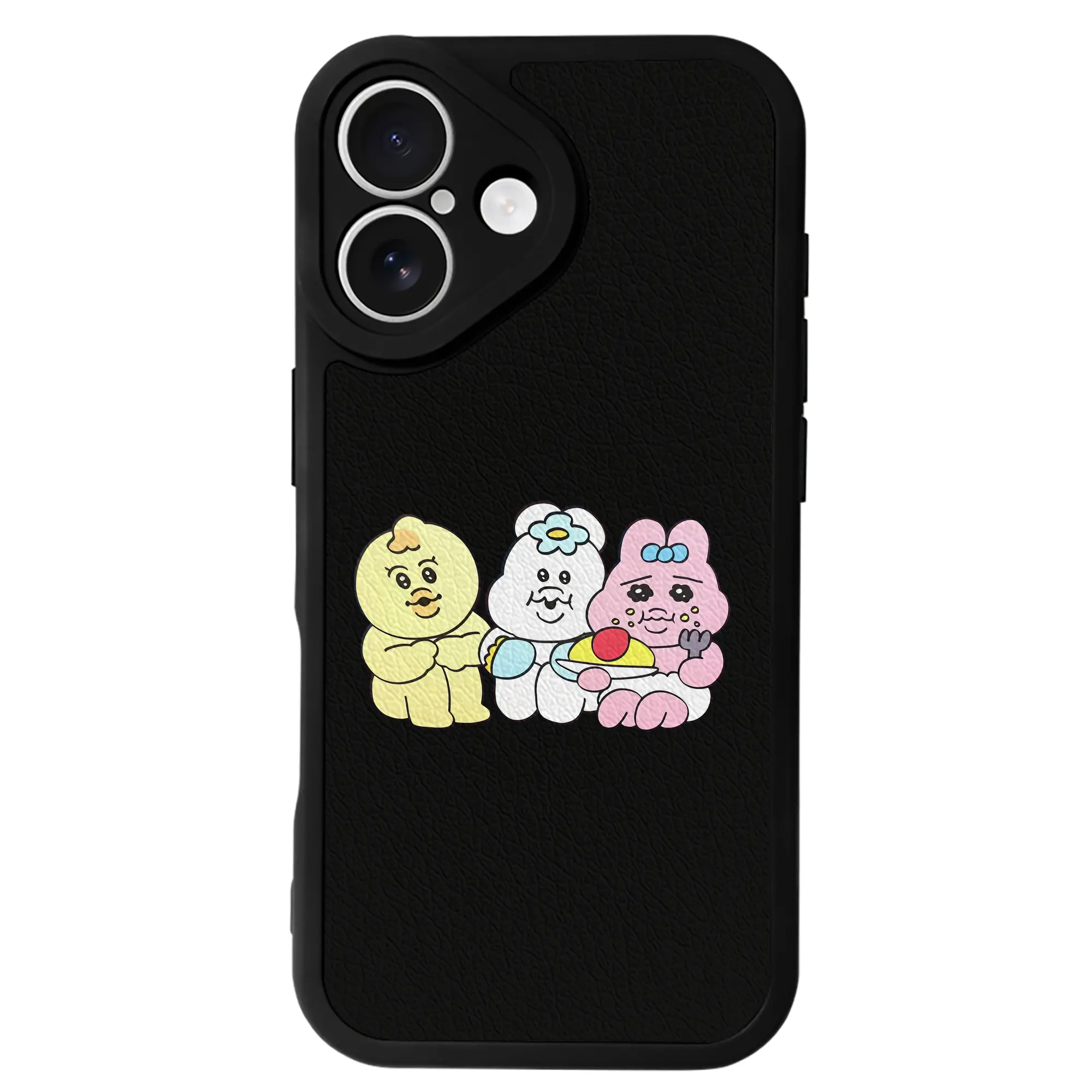 おぱんちゅうさぎ グッズ おぱんちゅうさぎ - IPhone 16シリーズ対応 ・ シリコンスマホケース ・ レザー調 ・ 高精度フィット ・ 耐衝撃 ・ ワイヤレス充電対応 ・ 精密カット